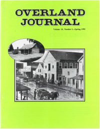 Overland Journal Volume 10 Number 1 Spring 1992