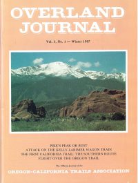 Overland Journal Volume 5 Number 1 Winter 1987