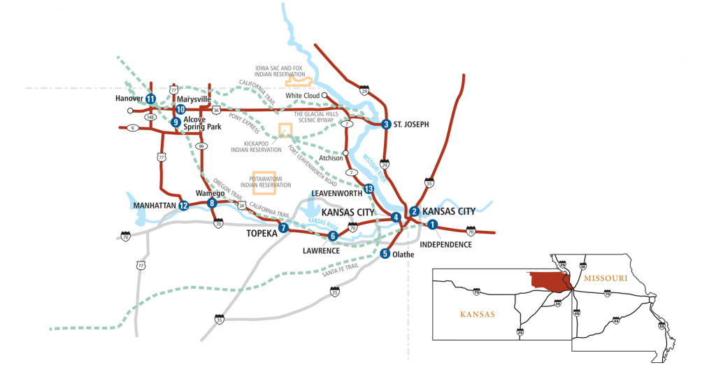 Oregon Trail Map Kansas The Oregon & California Trails In Missouri And Kansas