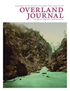cover of Overland Journal with text and view of a steep canyon with river